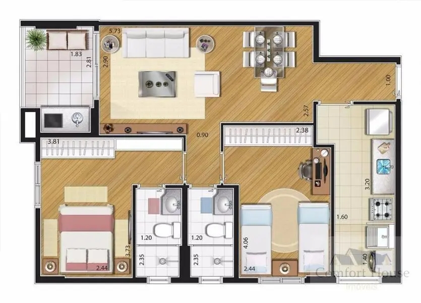 Apartamento, 2 quartos, 68 m² - Foto 12