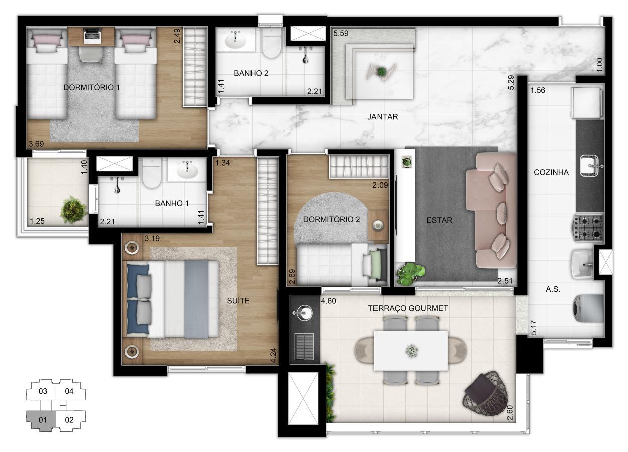 Apartamento, 3 quartos, 87 m² - Foto 34