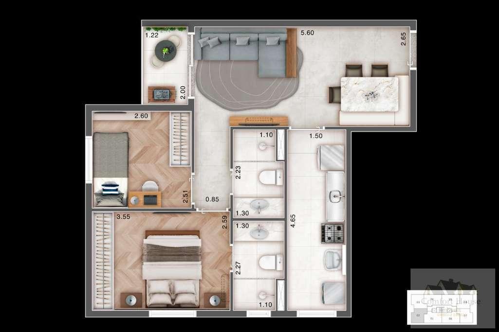 Apartamento, 2 quartos, 55 m² - Foto 14