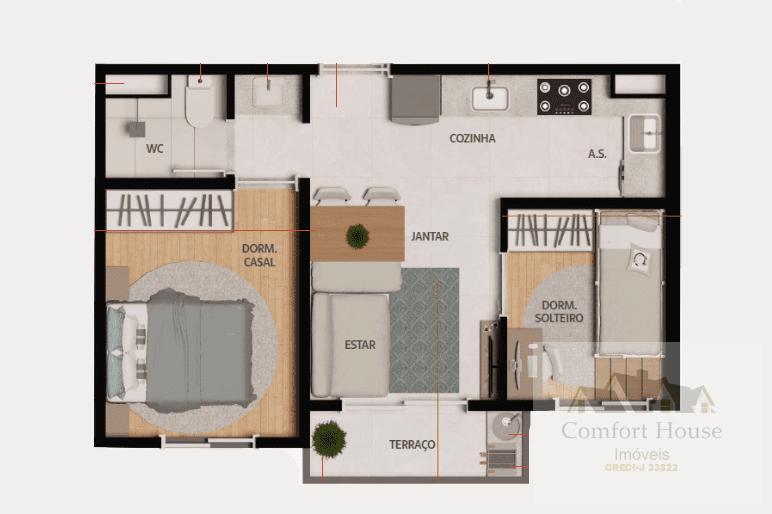 Casa, 2 quartos, 36 m² - Foto 11
