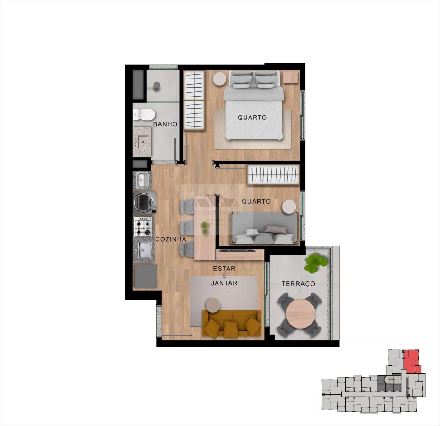 Apartamento, 2 quartos, 44 m² - Foto 22