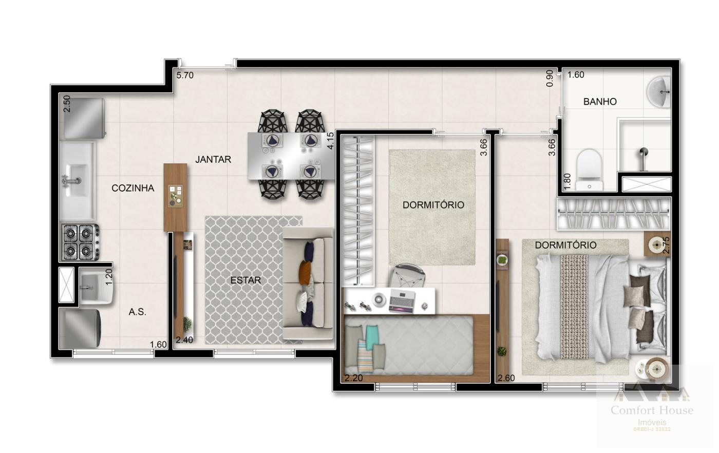 Apartamento, 2 quartos, 44 m² - Foto 20