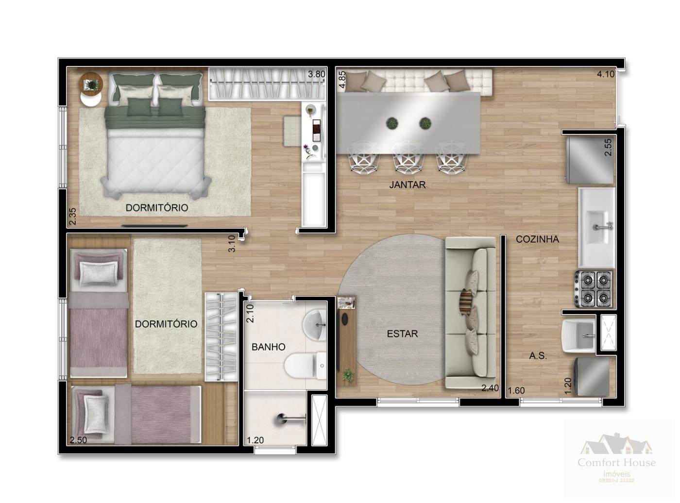 Apartamento, 2 quartos, 44 m² - Foto 21