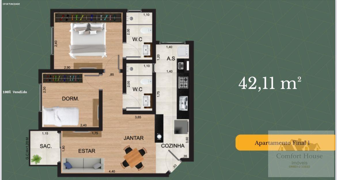 Apartamento, 2 quartos, 44 m² - Foto 15