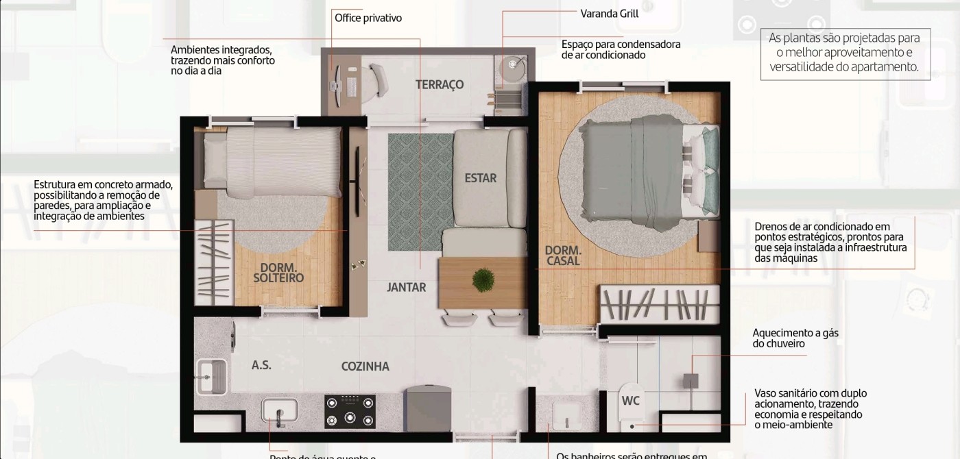 Apartamento, 2 quartos, 36 m² - Foto 37