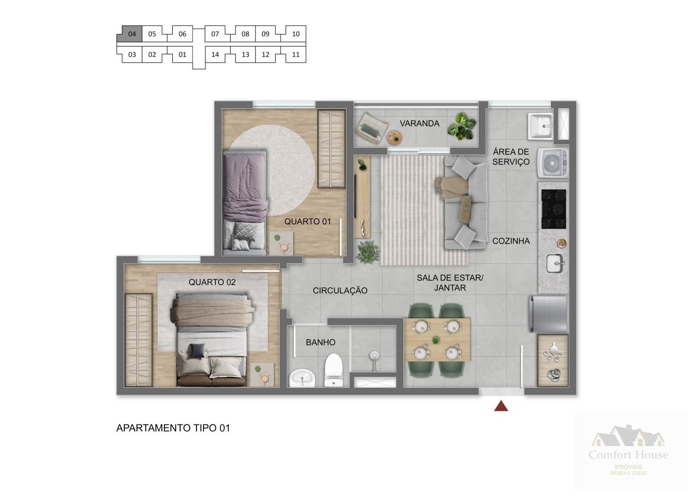 Apartamento, 2 quartos, 43 m² - Foto 22