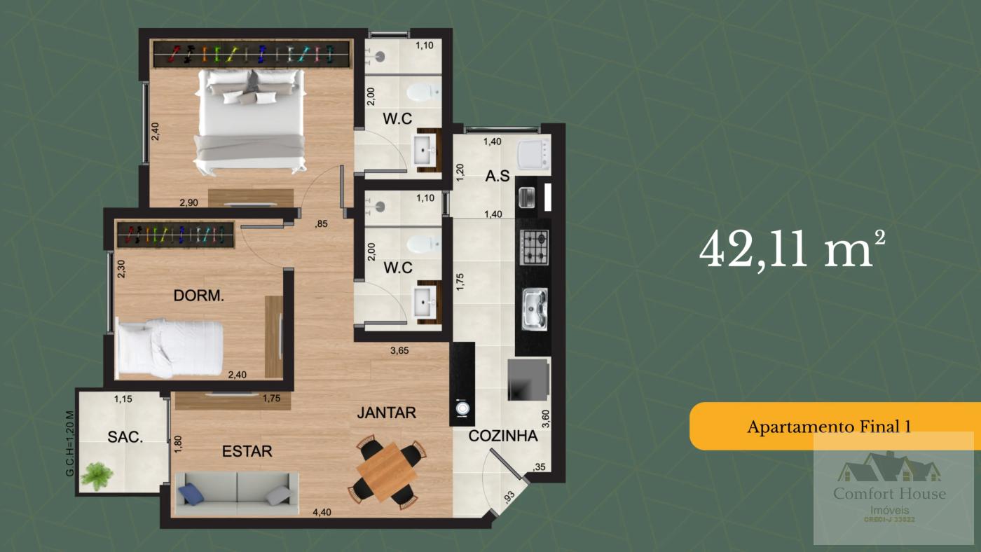 Apartamento, 1 quarto, 36 m² - Foto 20