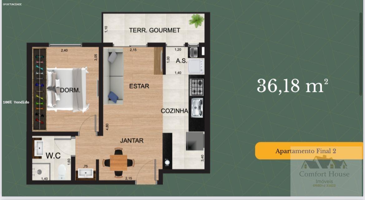 Apartamento, 1 quarto, 36 m² - Foto 5